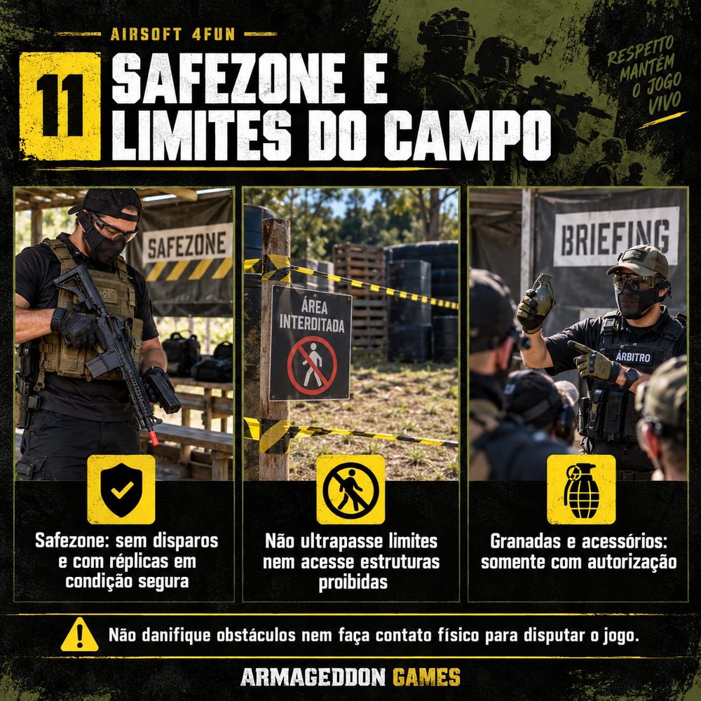 Safezone e limites do campo
