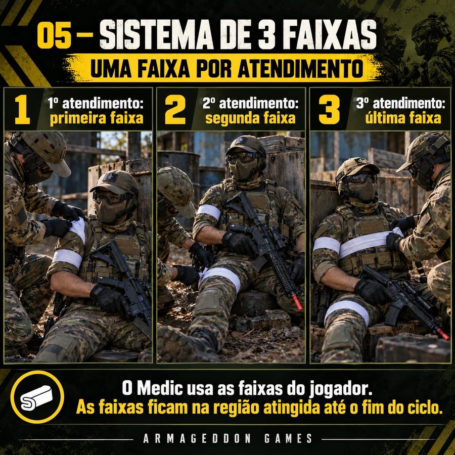 Sistema de 3 faixas: uma faixa por atendimento