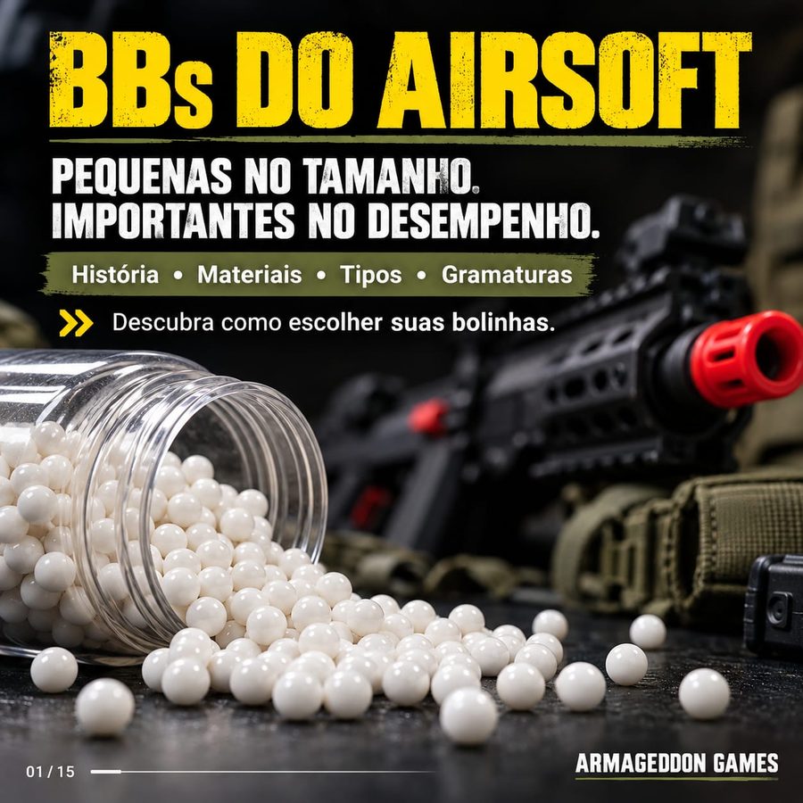 BBs do airsoft: pequenas no tamanho, importantes no desempenho. História, materiais, tipos e gramaturas.